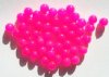 25 8mm Translucent Dyed & Coated Hot Pink Round Beads